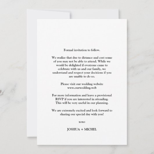 Pride Rainbow Heart LGBT Gay Wedding Simple Photo (裏面)