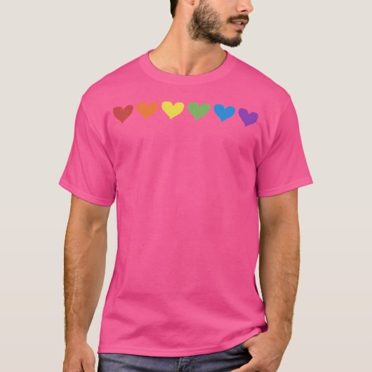 Pride Rainbow Hearts Tシャツ (正面)