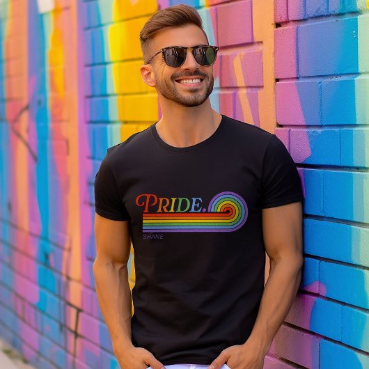 Pride Rainbow LGBTQ Men's Basic Dark T-Shirt Tシャツ