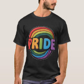 Pride Rainbow LGBTQ Men's Basic Dark T-Shirt Tシャツ (正面)