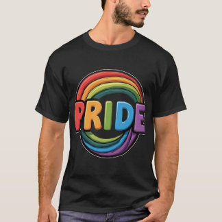 Pride Rainbow LGBTQ Men's Basic Dark T-Shirt Tシャツ