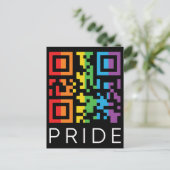 Pride Rainbow QRコード LGBTQIA+ ポストカード (スタンド正面)