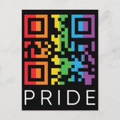 Pride Rainbow QRコード LGBTQIA+ ポストカード (正面)