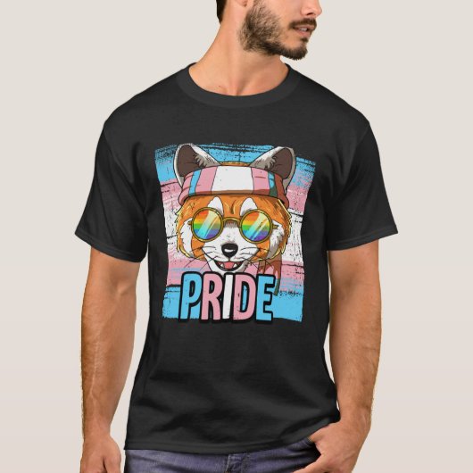 Pride Red Panda LGBTQ Transgender Flag Pride Month Tシャツ (正面)