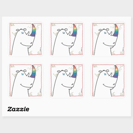 Pride Rhino sticker スクエアシール (シート)