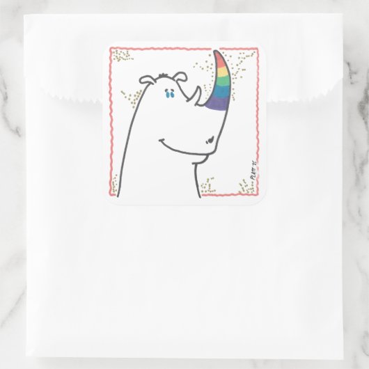 Pride Rhino sticker スクエアシール (バッグ)