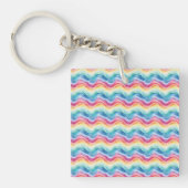 Pride Wavy Rainbow Stripes Pattern Two-sided キーホルダー (正面)