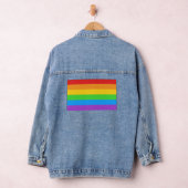 PrideThreads: レインボーフラッグ  デニムジャケット (ハンガー)