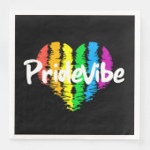 PrideVibe ハート: ボールドブラック ペーパーナプキン (正面)