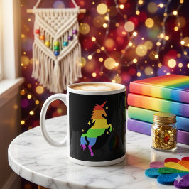 PrideVibe ユニコーン レインボー コーヒーマグカップ