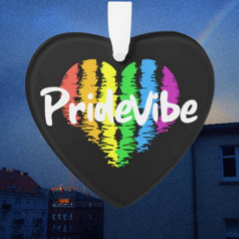 PrideVibe レインボーハート: あらゆる角度から愛を オーナメント