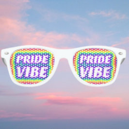 PrideVibe レインボーパーティーサングラス レトロサングラス