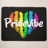 PrideVibe: 虹色のハートに包まれて シェルパブランケット (正面(横))