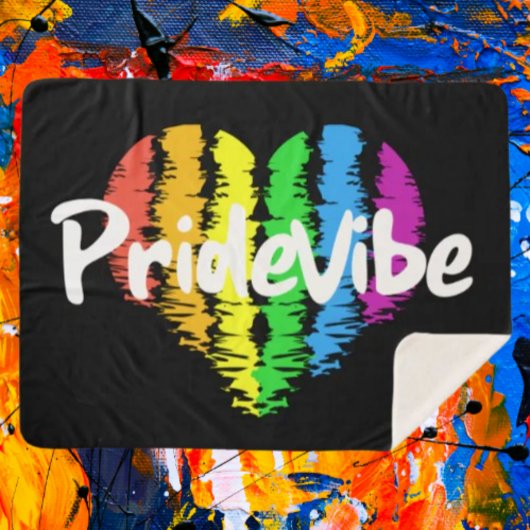 PrideVibe: 虹色のハートに包まれて シェルパブランケット