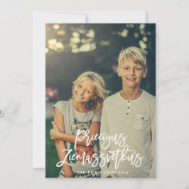 Priecigus Ziemassvetkusスクリプトフォトグリーティング カード