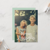 Priecigus Ziemassvetkusスクリプトフォトグリーティング カード (正面/裏面インサイチュ)