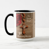 Priest 5th Ordination Anniversary Red Rose and Ros マグカップ (左)