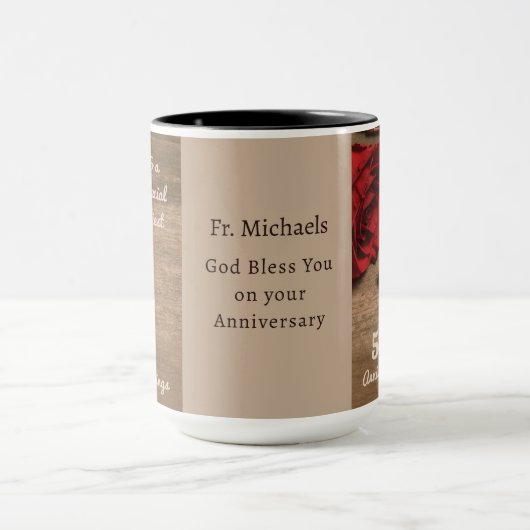 Priest 5th Ordination Anniversary Red Rose and Ros マグカップ (中央)