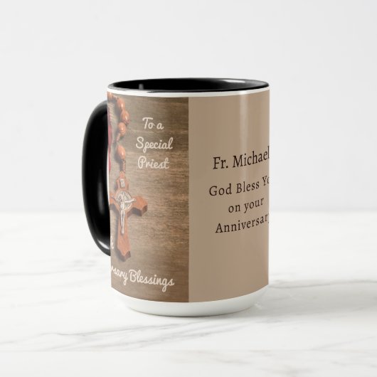 Priest 5th Ordination Anniversary Red Rose and Ros マグカップ (正面左)