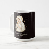 Priest Christmas Blessings Madonna Child Black コーヒーマグカップ (正面左)