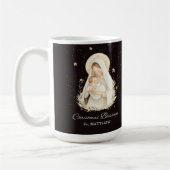 Priest Christmas Blessings Madonna Child Black コーヒーマグカップ (左)
