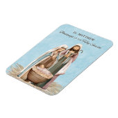 Priest Christmas Blessings Thanks Nativity Scene マグネット (左側)