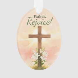 Priest Easter Rejoice Cross and Lilies Religious オーナメント