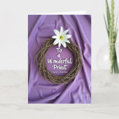 Priest Happy Easter Wreath Card カード (正面)