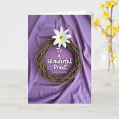 Priest Happy Easter Wreath Card カード (黄色い花)