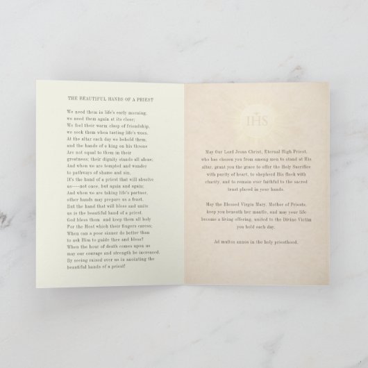 Priest Ordination Anniversary Eucharistic カード (内部)