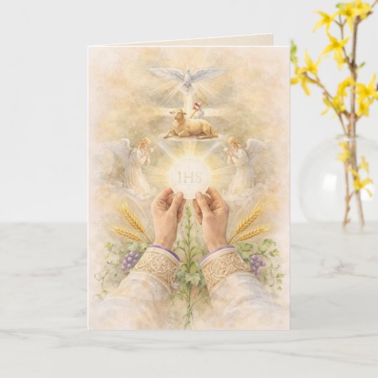 Priest Ordination Anniversary Eucharistic  カード (黄色い花)