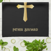 Priest Vicar Pastor Religious キッチンタオル (折り畳み)