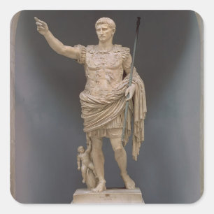 Prima Porta、紀元前のc.20のAugustus (大理石) スクエアシール