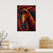 Primal Horse Spirit – Expressionist Abstract Wall  ポスター (キッチン)