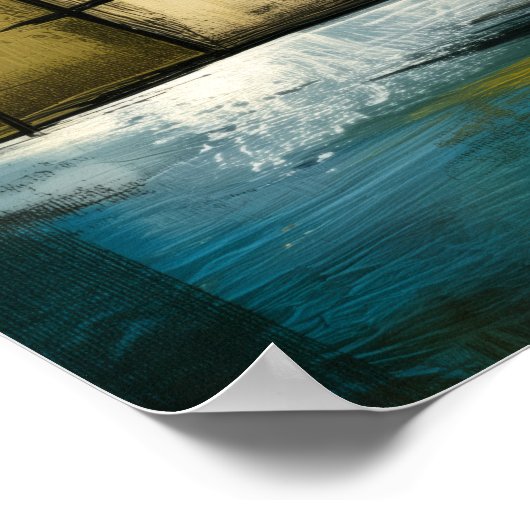 Primal Voyage — Abstract Expressionist Sailboat ポスター (角)