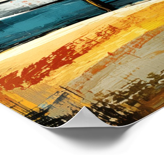 Primal Watch — Abstract Expressionist Beach Tower ポスター (角)