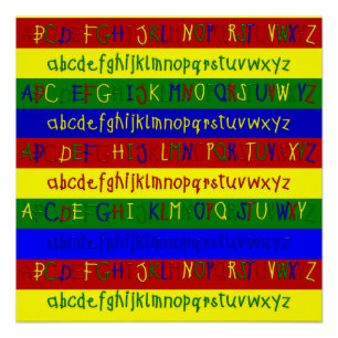 Primary Alphabet Strips-20 x 20壁ポスター ポスター