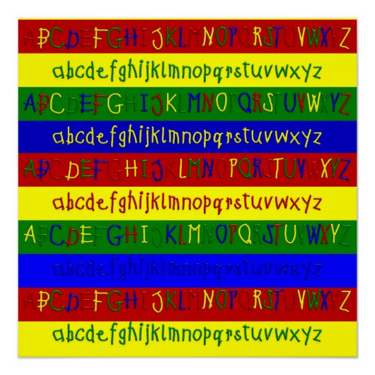 Primary Alphabet Strips-20 x 20壁ポスター ポスター (正面)