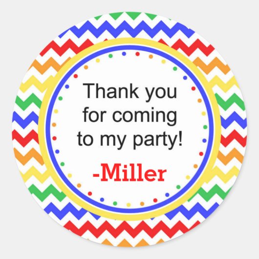 Primary Colors Chervonステッカー ラウンドシール (正面)