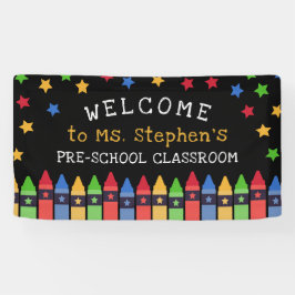 Primary Colors Crayons Welcome先生教室 横断幕