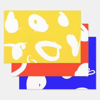Primary colours set Wrapping Paper flat sheets ラッピングペーパーシート