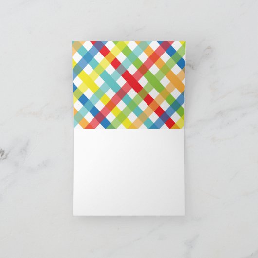 Primary Crissクロス折りパーソナライズされた畳みノートカード サンキューカード (内部)