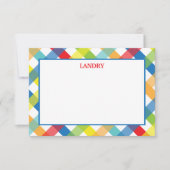 Primary Criss Cross パーソナライズされた Flat Noteカード サンキューカード (正面)