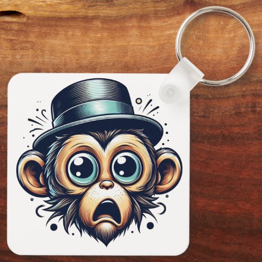 "Primate Panic Monkey" Aluminum Keychain キーホルダー (裏面)