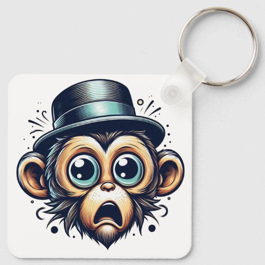 "Primate Panic Monkey" Aluminum Keychain キーホルダー (裏面)