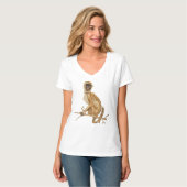 Primate Proclivity Monkey Women's Shirt V-neck  Tシャツ (正面フル)
