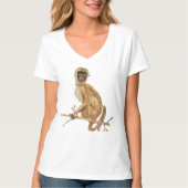 Primate Proclivity Monkey Women's Shirt V-neck  Tシャツ (正面)