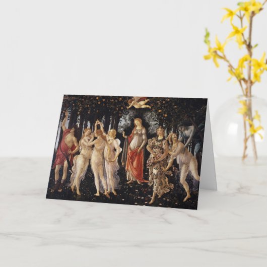 Primavera、Sandro Botticelliによる春の寓話 カード (黄色い花)