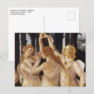 Primavera, Three Graces by Sandro Botticelli ポストカード