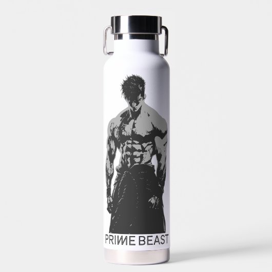 Prime Beast Gym Shirt Anime Bodybuilder Aesthetic ウォーターボトル (正面)